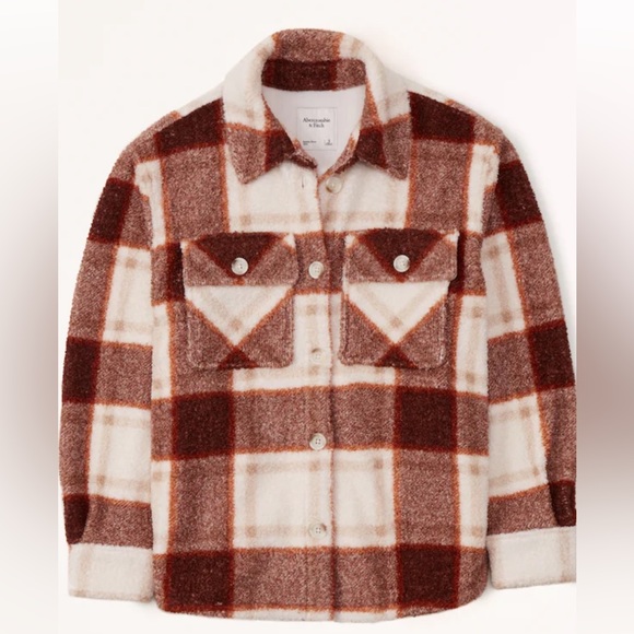 ABERCROMBIE Sherpa Shirt Jacket NWT - Picture 1 of 12